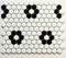 흑백 꽃 모양 세라믹 육각형 모자이크 타일 260x300mm