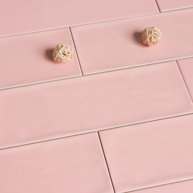 수제 커스텀 타일 핑크 베벨 부엌 타일 10x30 cm 슬립 저항