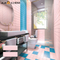 4x12 장식 세라믹 유리 벽 타일 핑크 욕실 디자인 7.5 mm 두께